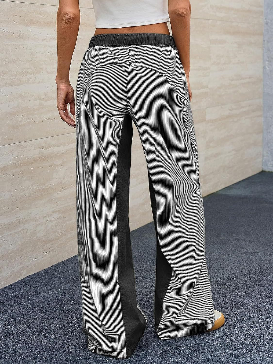 Jean large rayé Alveria