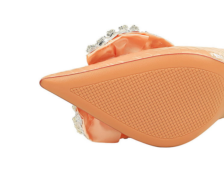 Tendai Rhinestone Bow Stiletto Pumps