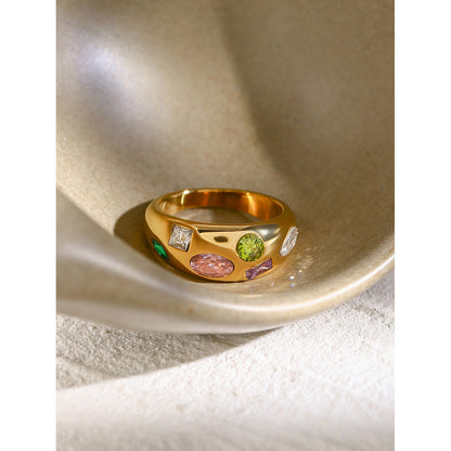 Afiya Zircon Gold Ring