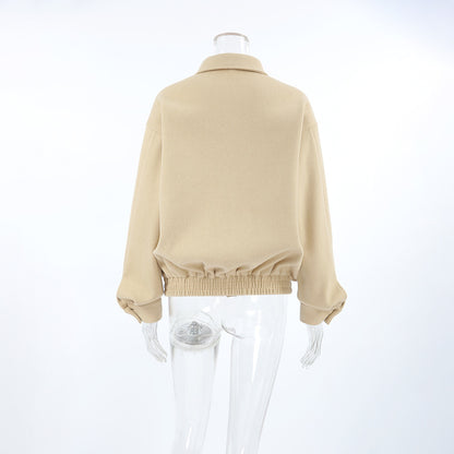 Manteau à revers en laine Ayoka