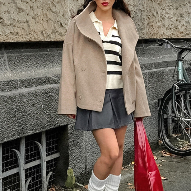 Manteau décontracté ample en laine Abeni