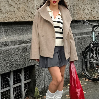 Manteau décontracté ample en laine Abeni