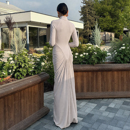 Robe plissée à col montant Zihana