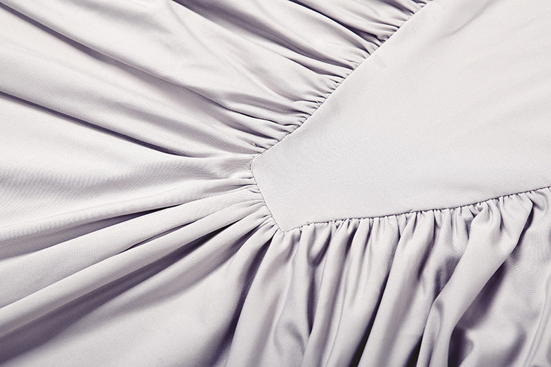 Robe plissée à col montant Zihana