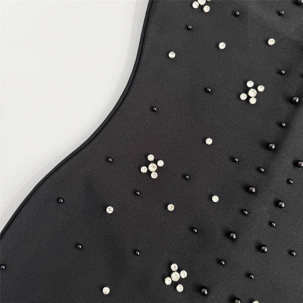 Ndem Halter Rhinestone Dress