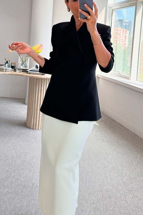 Manteau Amirah en satin à un bouton