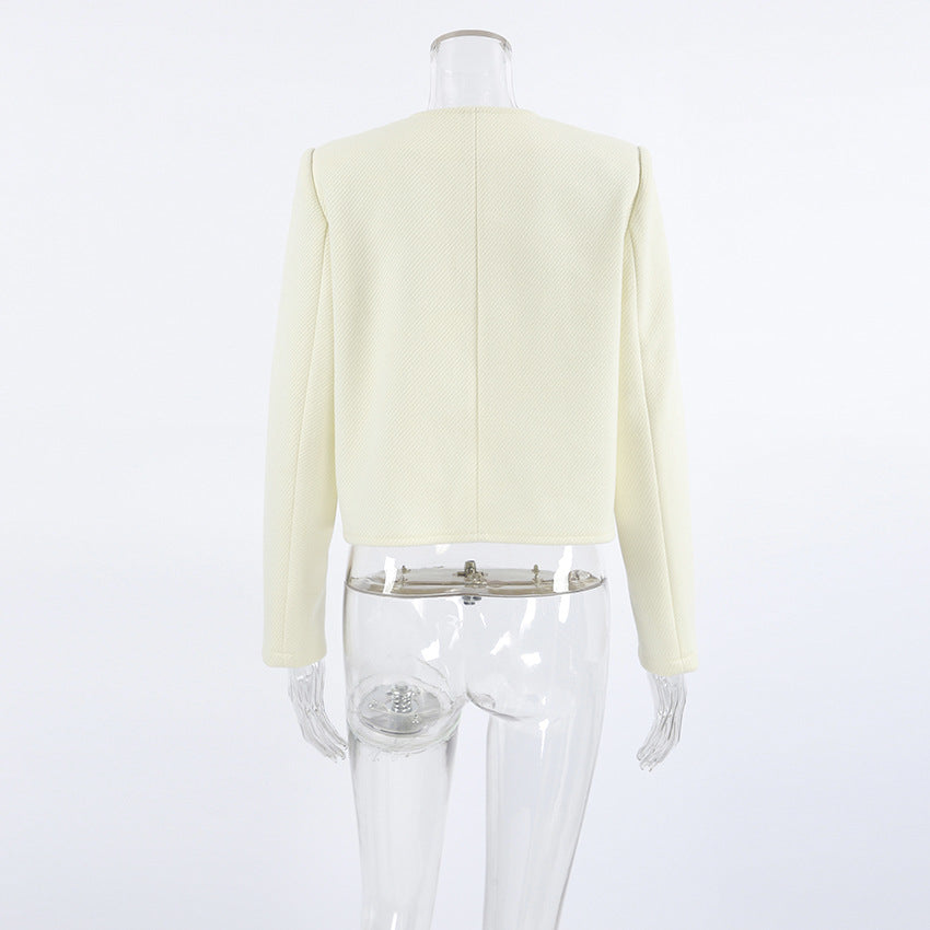 Adesua Apricot Woolen Charm Coat