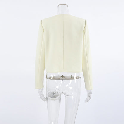 Adesua Apricot Woolen Charm Coat