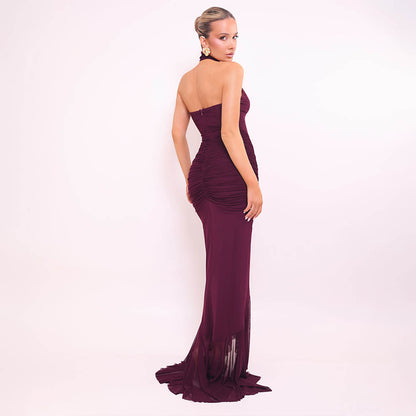Robe dos nu à volants Zelia