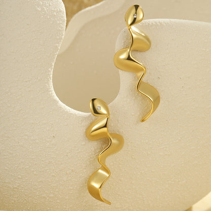 Boucles d'oreilles serpent doré Adalia