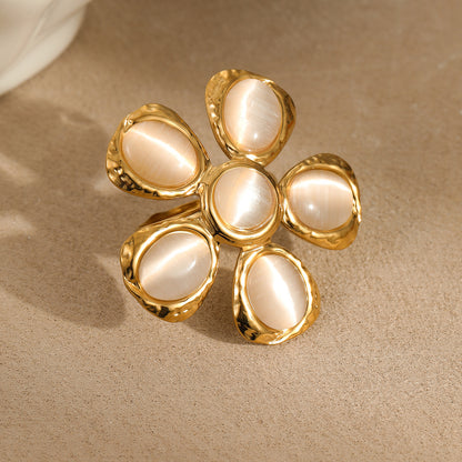 Zayira Cat Eye Floral Earrings