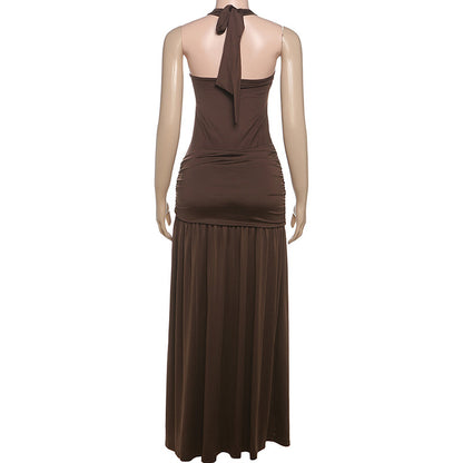 Robe Ziyana dos nu fendue et licou