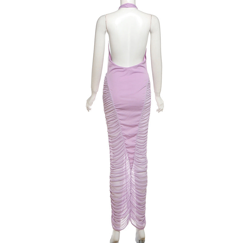 Robe dos nu en maille Sade