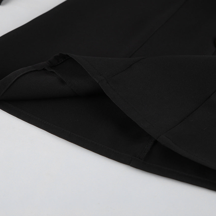 Robe de luxe Zefira noire trapèze