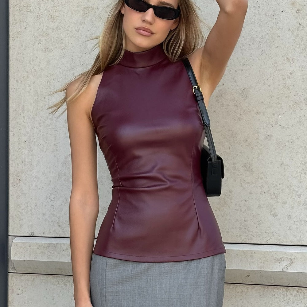 Débardeur en cuir Zahara Contour