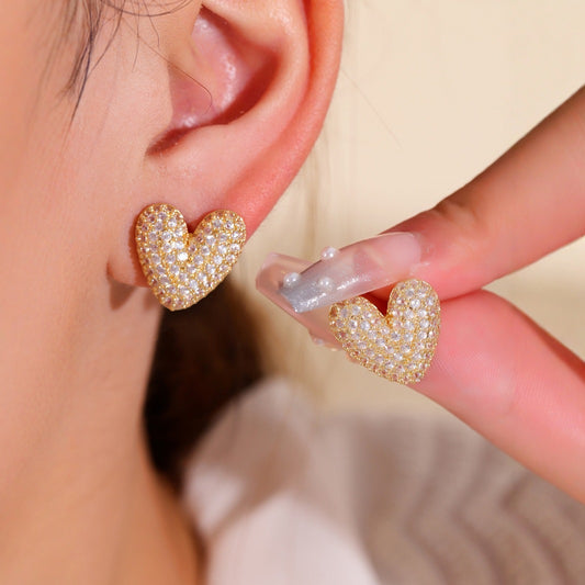 Amara Love Heart Stud Earrings