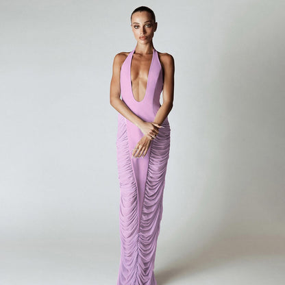 Robe dos nu en maille Sade