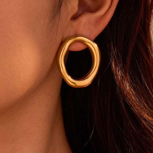 Zinaya Irregular Circle Earrings