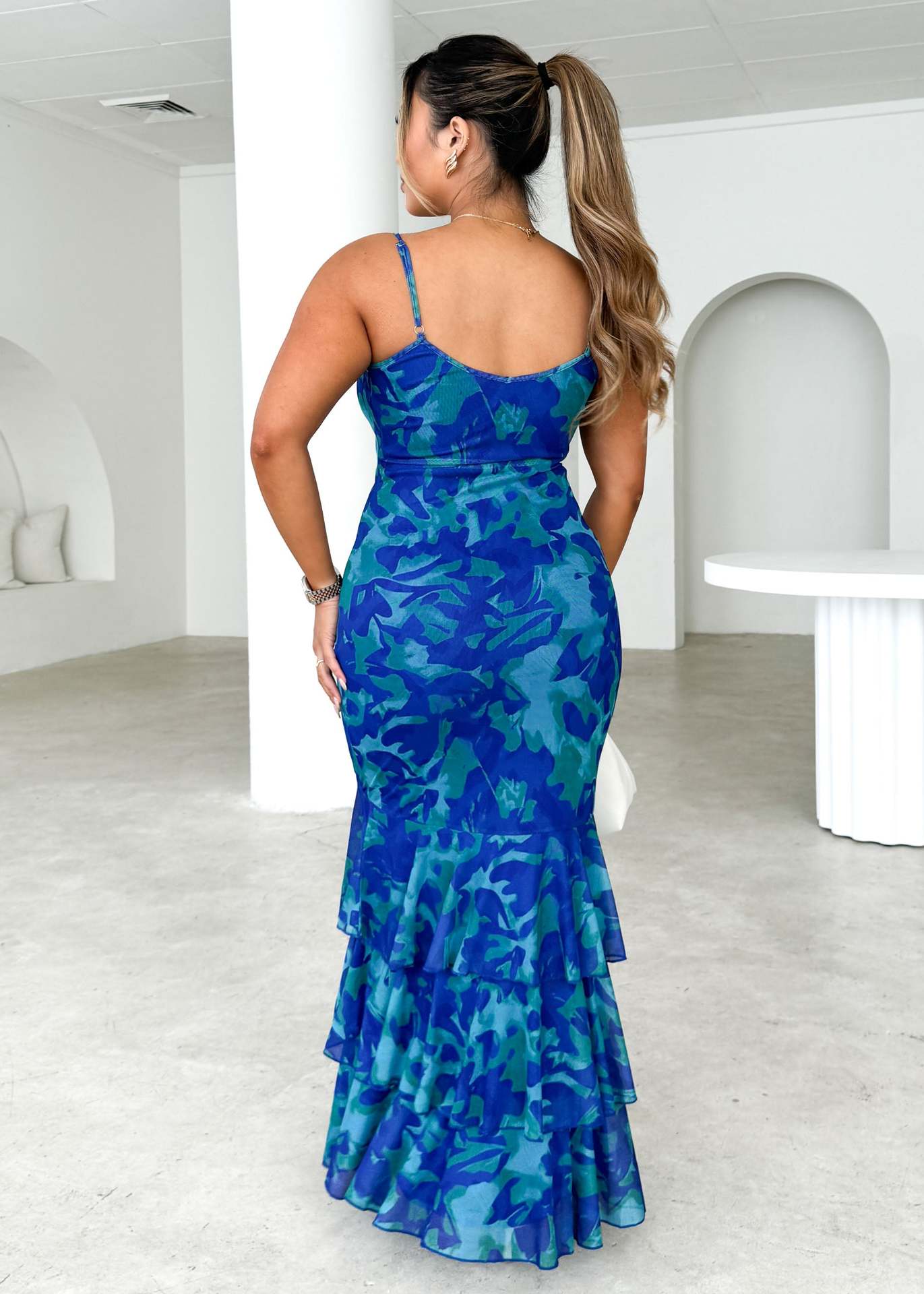 Naledi Lace Cascade Maxi Dress