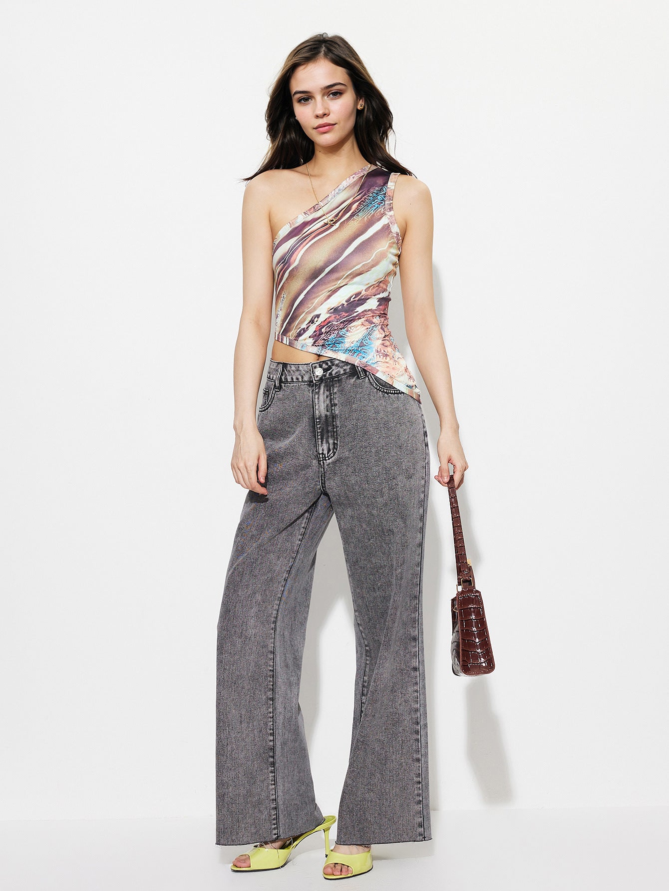 Nyara Straight Loose High-Waist Denim Trousers