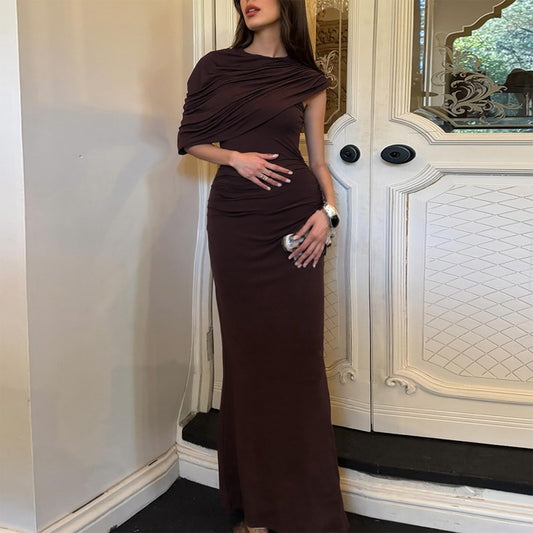 Sorelle Summer Oblique-Shoulder Dress