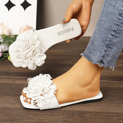 Zahira Floral Flat Slippers