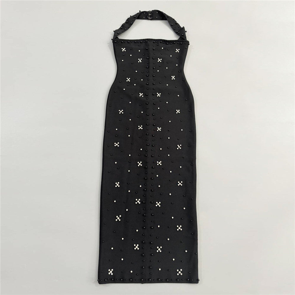 Ndem Halter Rhinestone Dress