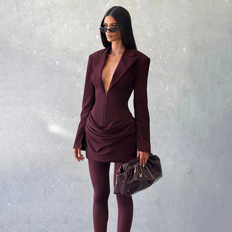 Robe blazer Ebele à décolleté plongeant