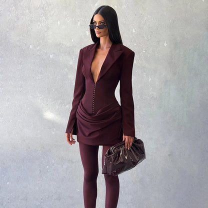 Robe blazer Ebele à décolleté plongeant
