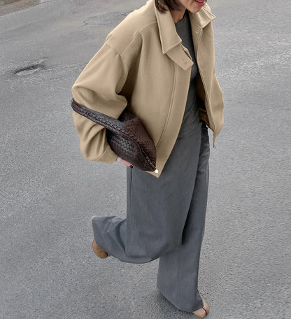 Manteau à revers en laine Ayoka