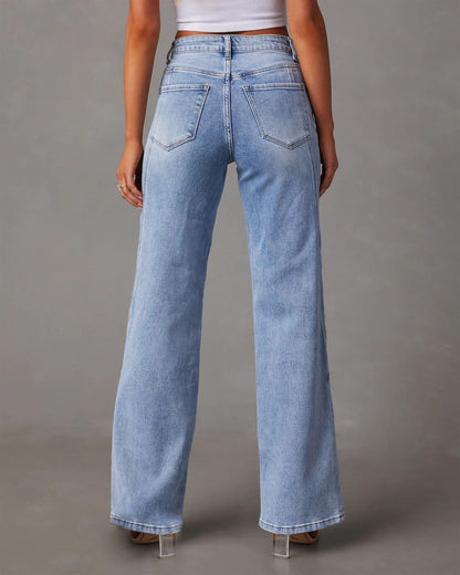 Jean Taliya à jambes larges et coutures lâches