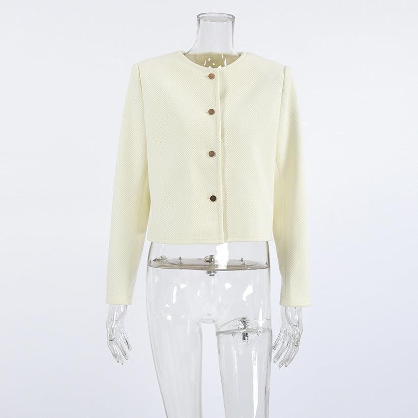 Adesua Apricot Woolen Charm Coat