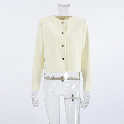 Adesua Apricot Woolen Charm Coat