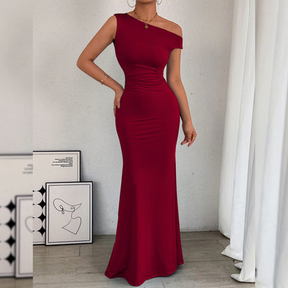 Robe sexy sans manches à col sirène Kito