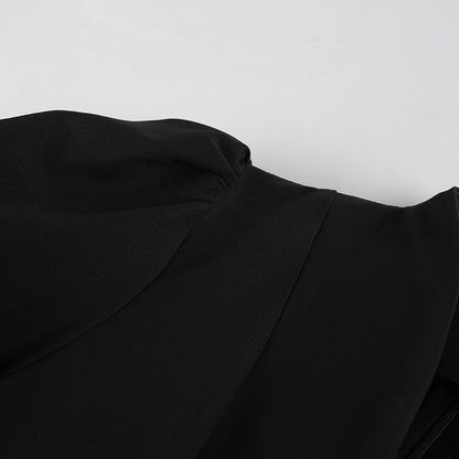 Robe de luxe Zefira noire trapèze