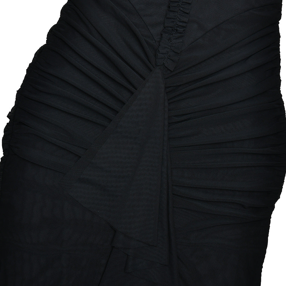 Robe dos nu à volants Zelia
