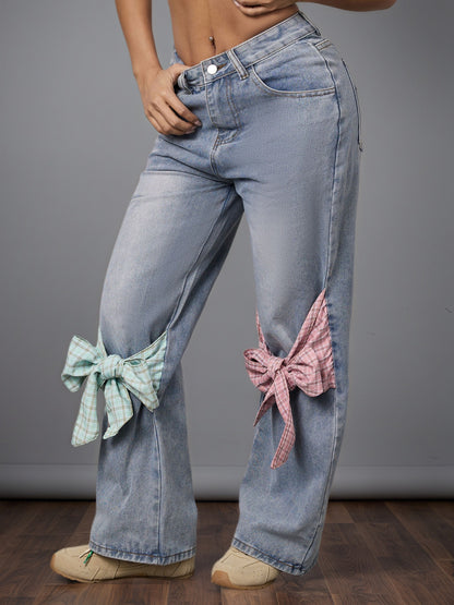 Jean à jambes larges taille haute Zamira Bow