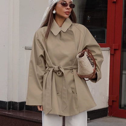 Dalila loose Lace-Up Trench Coat