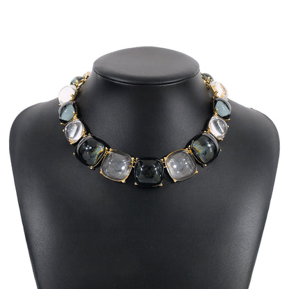 Gray White Gray Necklace