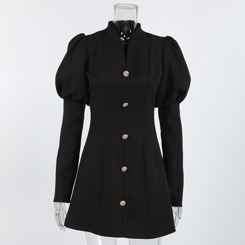 Robe de luxe Zefira noire trapèze