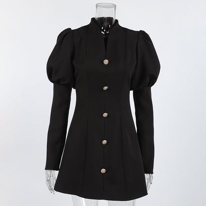 Robe de luxe Zefira noire trapèze