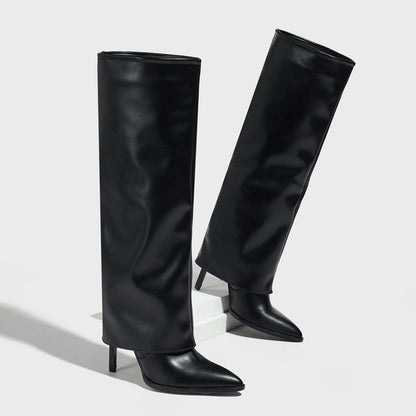 Arlena European-Size Pointed Heel Knight Boots