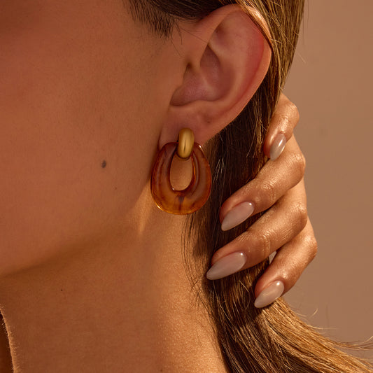 Zinika Retro Geometric Resin Earrings