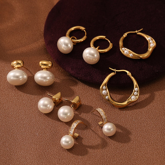 Amirah Pearl Stainless Steel Earrings