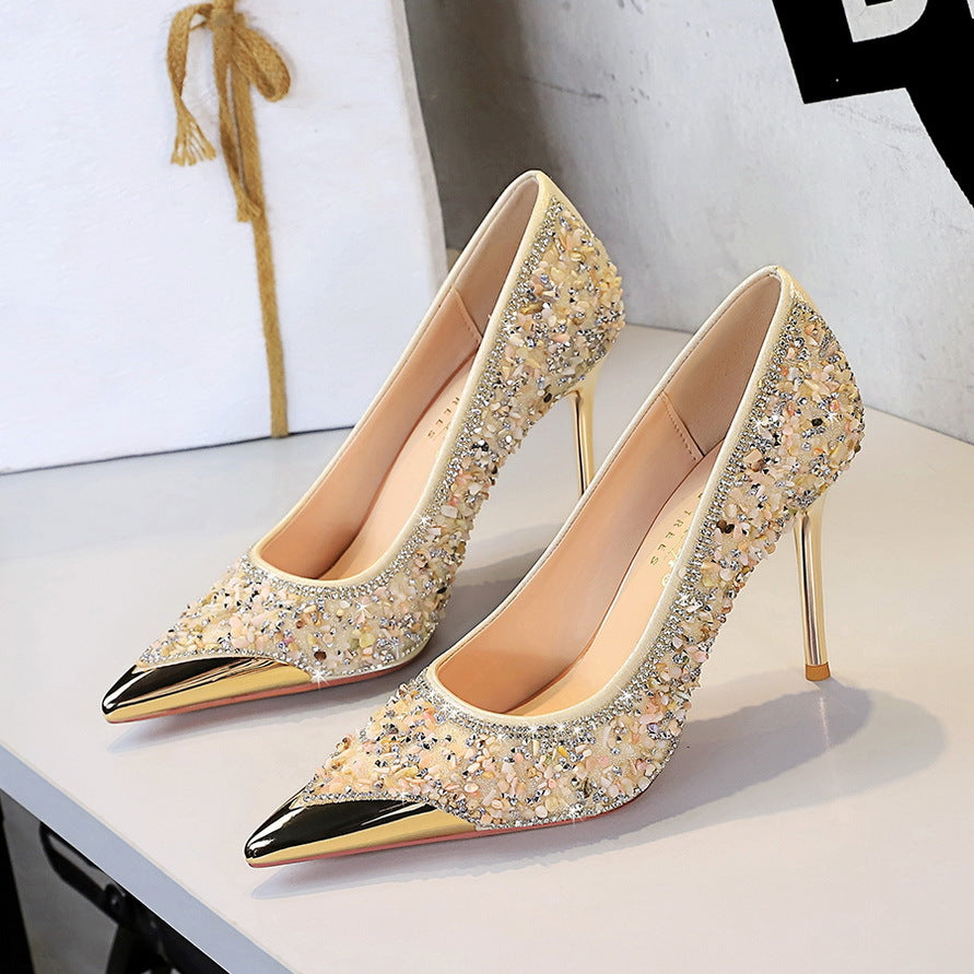 Tahlia Crystal Slip-On Stiletto Pumps