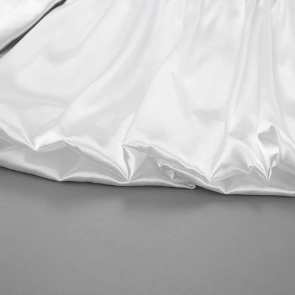 Adanna White Glow Satin Dress