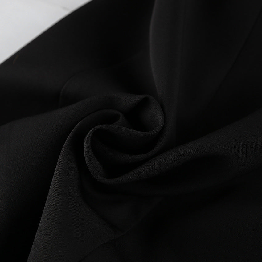 Robe de luxe Zefira noire trapèze