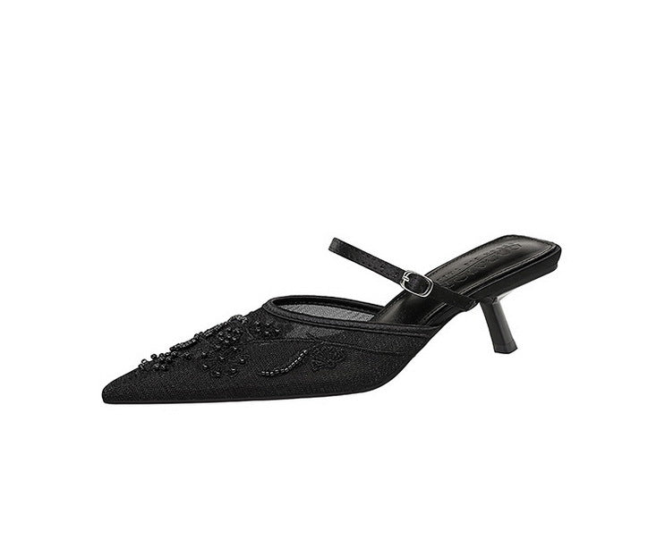 Nayela Floral Lace Stiletto Slippers