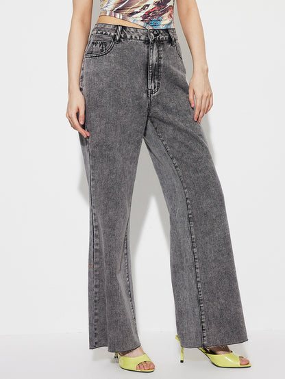 Nyara Straight Loose High-Waist Denim Trousers