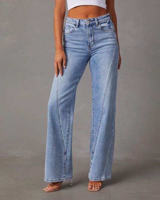 Taliya Loose Stitch Wide-Leg Jeans